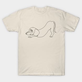 One Line Dachshund Downward T-Shirt